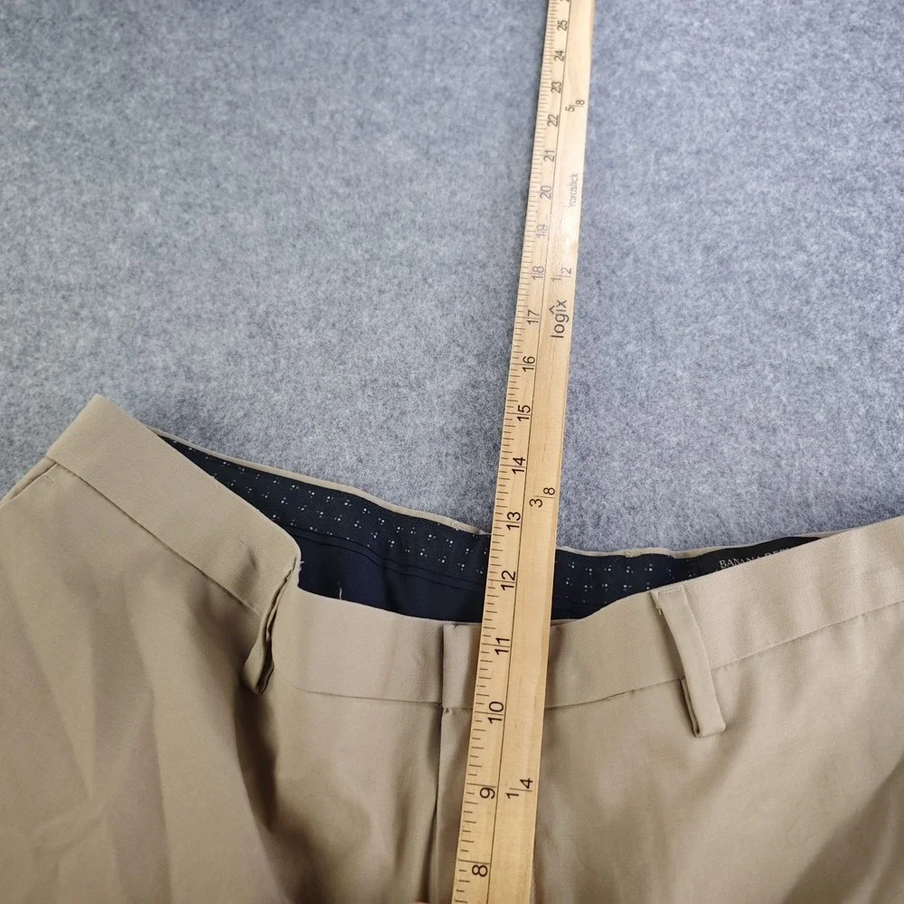 Banana Republic Pants Mens 35x32 Slim Fit Tan Khaki Flat Front Straight Leg